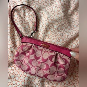 Vintage Coach Pink Wristlet Bag